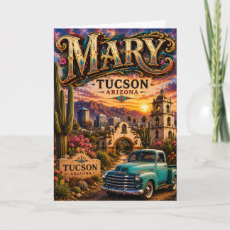 Tarjeta Mary Tucson Arizona Personalizado del Suroeste
