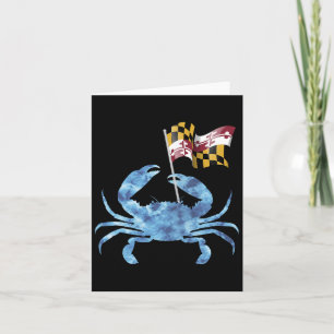 Tarjeta Maryland Bandera Azul De Cangrejo De La Familia Ma