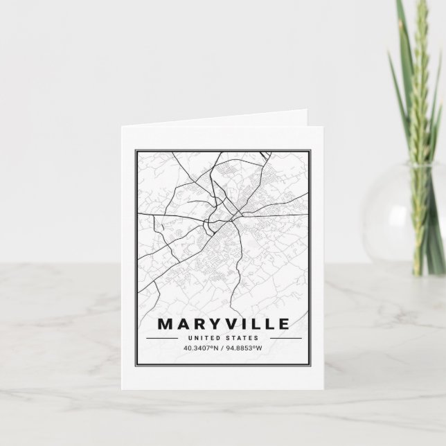 Tarjeta Maryville Tennessee USA Travel City Map (Anverso)
