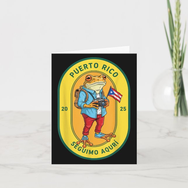 Tarjeta Más Fotos Puerto Rico Bandera Rican Funny Sapo Con (Anverso)