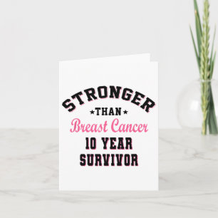 Tarjeta Más fuerte que el cáncer de mama Superviviente de