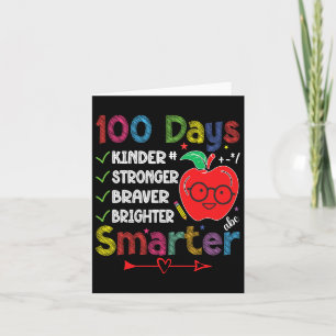 Tarjeta Más Inteligentes Y Más Fuertes 100 Días De Escuela