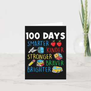 Tarjeta Más Inteligentes Y Más Fuertes 100 Días De Escuela