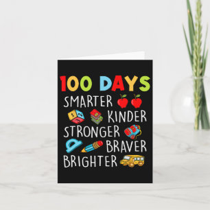 Tarjeta Más Inteligentes Y Más Fuertes 100 Días De Escuela