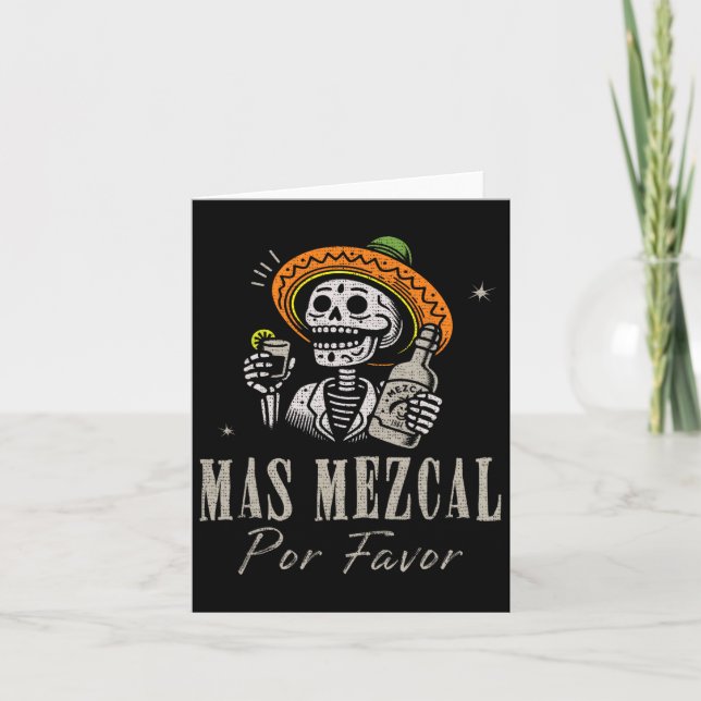 Tarjeta Más Mezcal Por Favor Divertido Cinco De Mayo Barma (Anverso)