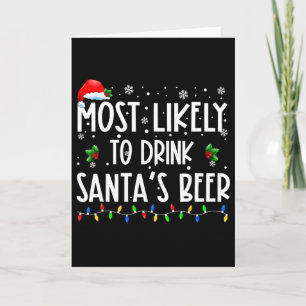 Tarjeta Más Probable De Beber La Cerveza De Santa Navidad 