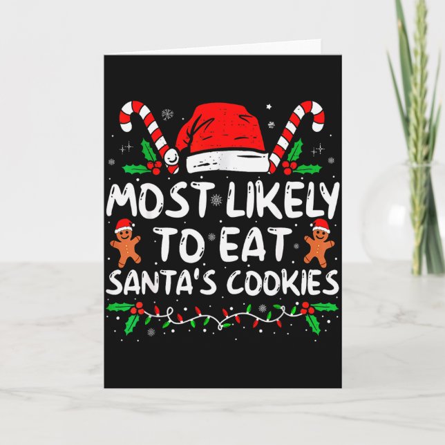 Tarjeta Más Probable De Comer Las Galletas De Santa Divert (Anverso)