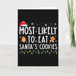 Tarjeta Más Probable De Comer Las Galletas De Santa Navida