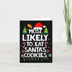 Tarjeta Más Probable De Comer Las Galletas De Santa Navida