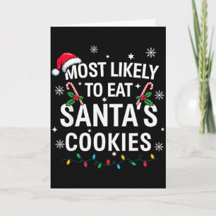 Tarjeta Más Probable De Comer Las Galletas De Santa Navida