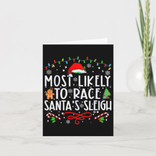 Tarjeta Más Probable De Correr El Trineo De Santa Familia