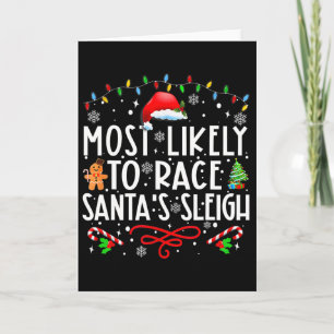 Tarjeta Más Probable De Correr El Trineo De Santa Navidad