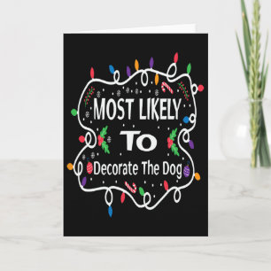 Tarjeta Más Probable De Decorar Al Perro Conjunto Familiar