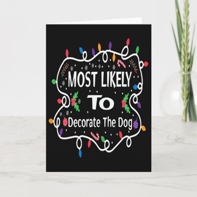 Tarjeta Más Probable De Decorar Al Perro Conjunto Familiar (Anverso)