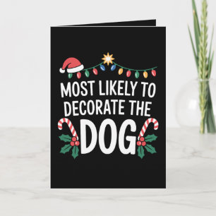 Tarjeta Más Probable De Decorar El Perro Navidad Xmas Somb