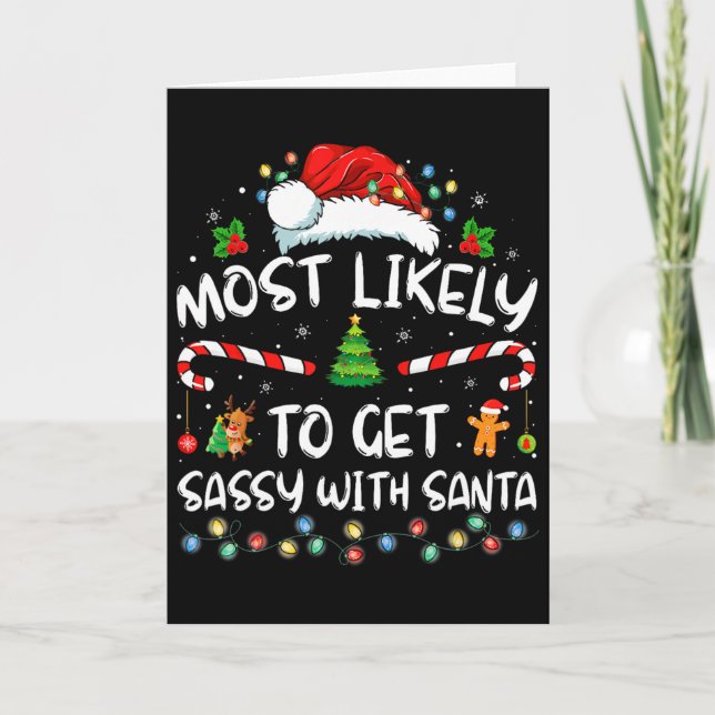 Tarjeta Más Probable De Enfermarse Con Papá Noel Divertida (Anverso)
