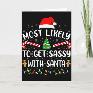 Tarjeta Más Probable De Enfermarse Con Santa Familiar X