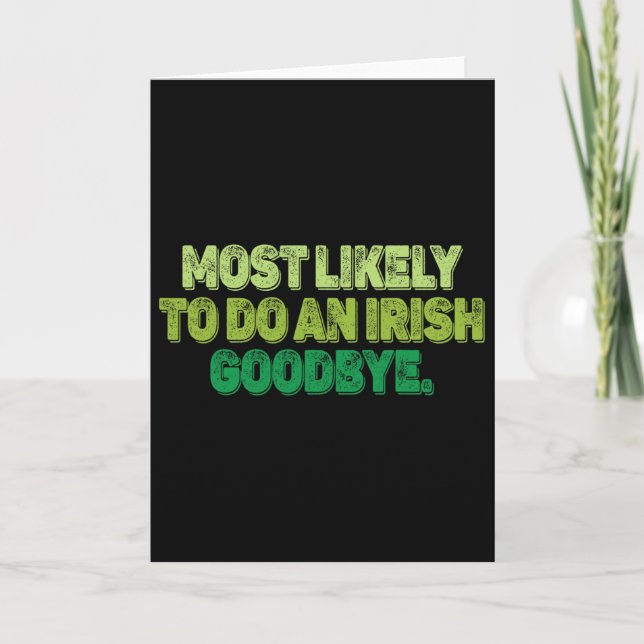 Tarjeta Más Probable De Hacer Un Adiós Irlandés 2  (Anverso)
