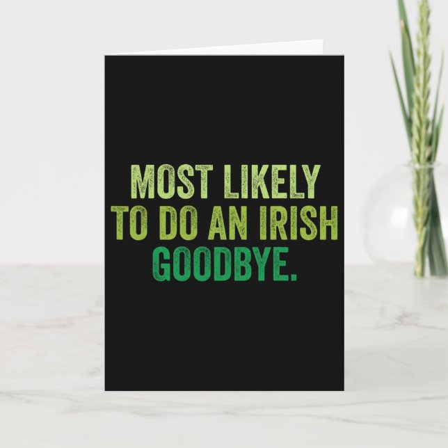 Tarjeta Más Probable De Hacer Un Adiós Irlandés 3  (Anverso)