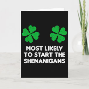 Tarjeta Más Probable De Iniciar Las Travesuras Shamrock St