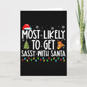 Tarjeta Más Probable De Obtener Sy Con Santa Divertida Fam
