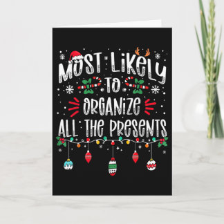Tarjeta Más Probable De Organizar Todos Los Regalos Famili