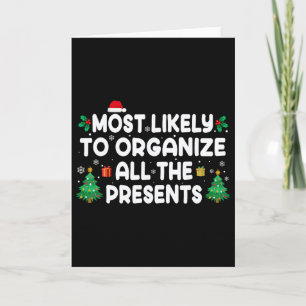 Tarjeta Más Probable De Organizar Todos Los Regalos Famili