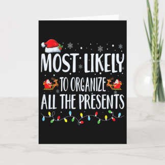 Tarjeta Más Probable De Organizar Todos Los Regalos Famili