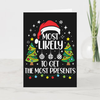 Tarjeta Más Probable De Recibir Más Regalos Familia Navida
