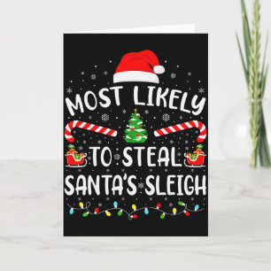 Tarjeta Más Probable De Robar El Trineo De Santa Familia C