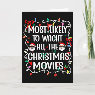 Tarjeta Más Probable De Ver Todas Las Películas De Navidad