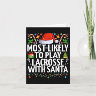 Tarjeta Más Probable Jugar Lacrosse Con La Navidad De Sant