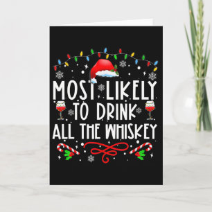 Tarjeta Más Probable Que Beba Todo El Whisky Familia Navid