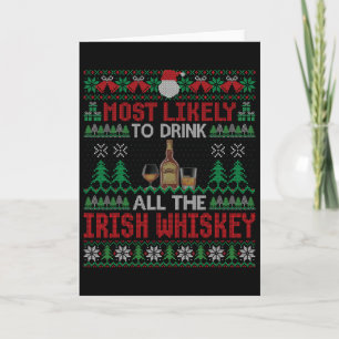 Tarjeta Más Probable Que Beba Todo El Whisky Irlandés De N