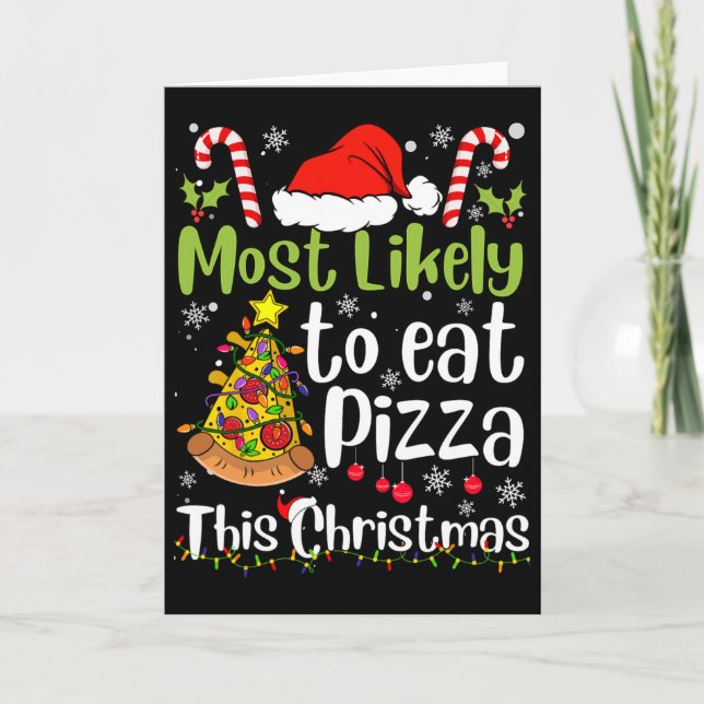 Tarjeta Más Probable Que Coma Pizza Esta Navidad - Diversi (Anverso)