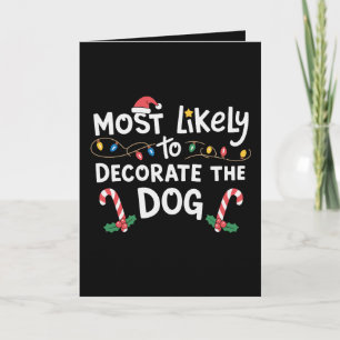 Tarjeta Más Probable Que Decore La Navidad Del Perro Navid