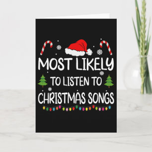 Tarjeta Más Probable Que Escuche Canciones De Navidad Fami