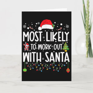 Tarjeta Más Probable Que Haga Ejercicio Con La Navidad Fam