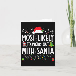 Tarjeta Más Probable Que Haga Ejercicio Con Santa Familia
