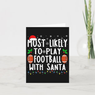Tarjeta Más Probable Que Juegue Fútbol Americano Con Santa