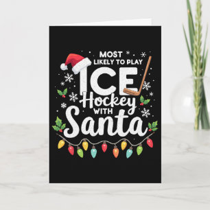 Tarjeta Más Probable Que Juegue Hockey Sobre Hielo Con San