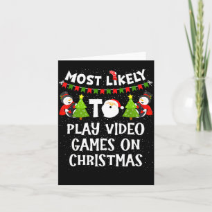 Tarjeta Más Probable Que Juegue Videojuegos Navidad Divert
