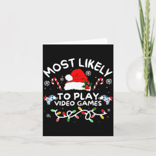 Tarjeta Más Probable Que Juegue Videojuegos Navidad Jugado