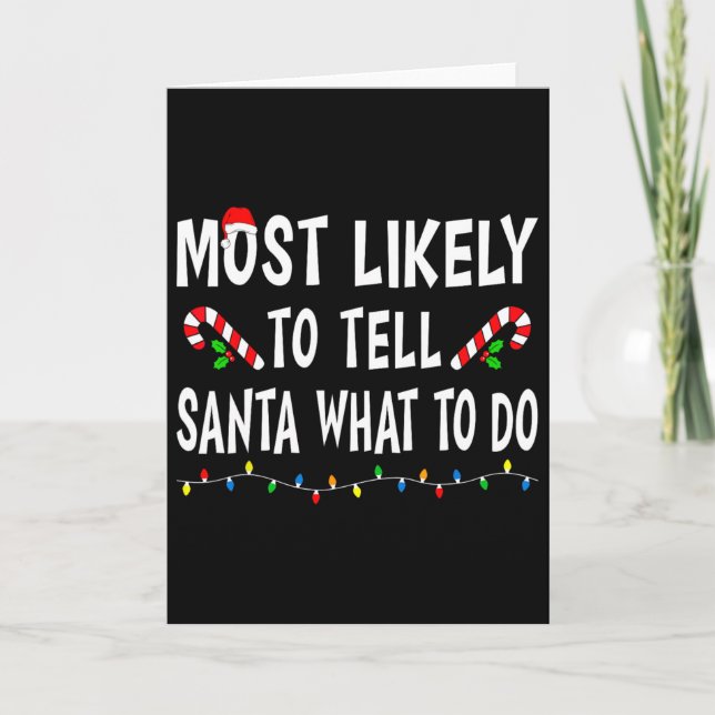 Tarjeta Más Probable Que Le Diga a Santa Qué Hacer Diverti (Anverso)