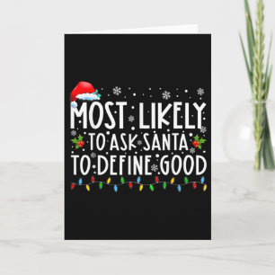 Tarjeta Más Probable Que Le Pida a Santa Definir Buena Nav