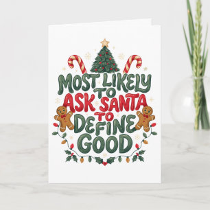 Tarjeta Más Probable Que Le Pida A Santa Que Defina Una Bu
