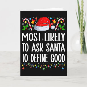 Tarjeta Más Probable Que Le Pida A Santa Que Defina Una Bu