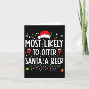 Tarjeta Más Probable Que Ofrezca Una Cerveza A Santa Diver