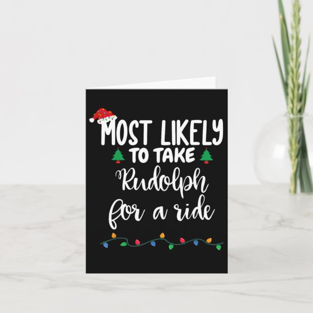 Tarjeta Más Probable Que Se Lleve A Rudolph De Paseo Diver (Anverso)