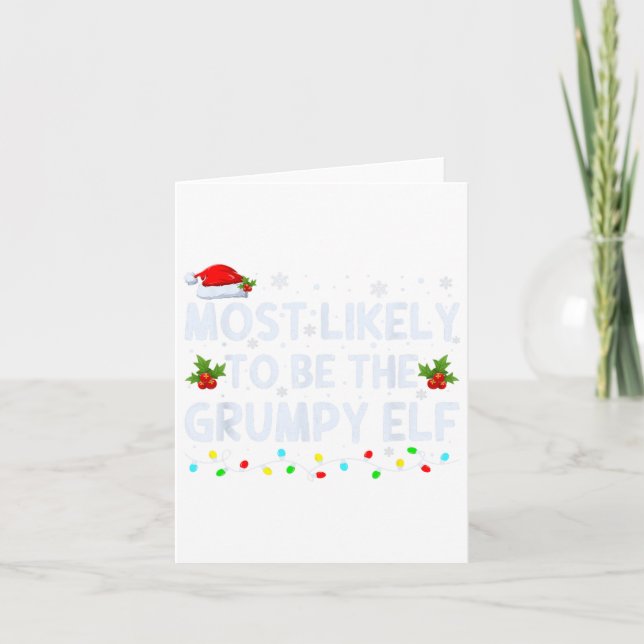 Tarjeta Más Probable Que Sea El Grumpy Elf Family Crew Chr (Anverso)